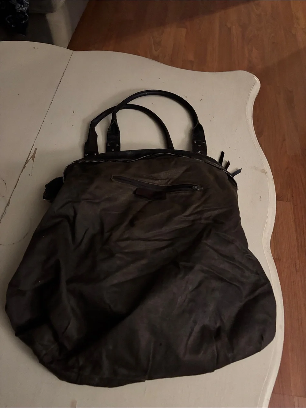 Sundance Chocolate Brown Gathered Leather Hobo Tote